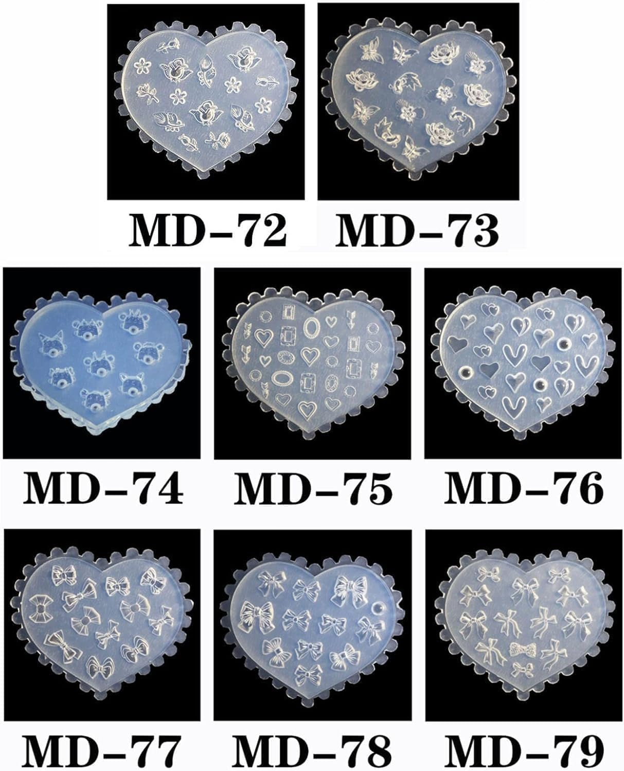 1Pc White DIY 3D Silicone Nail Art Decortive Design Mold,Various Patterns and Shapes,Nail Art Making Tools,Mould False Nails and Accessories,False Nail Tips and Polish,Foot,Hand and Nail Care image number 3