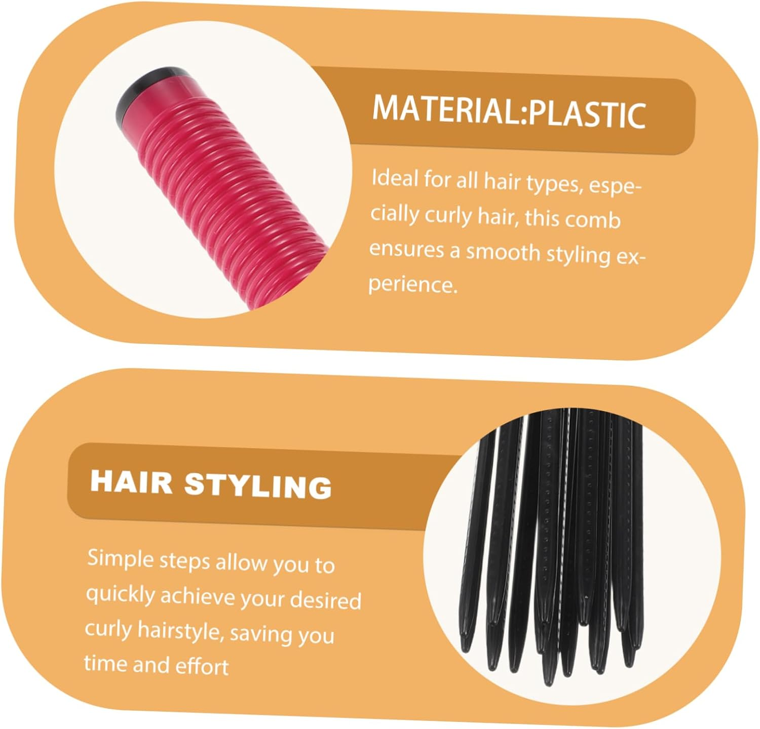 OSOLADY Curly Hair Detangling Brush Slip Hairstyling Comb for Hair Styling Tools Accessories image number 4