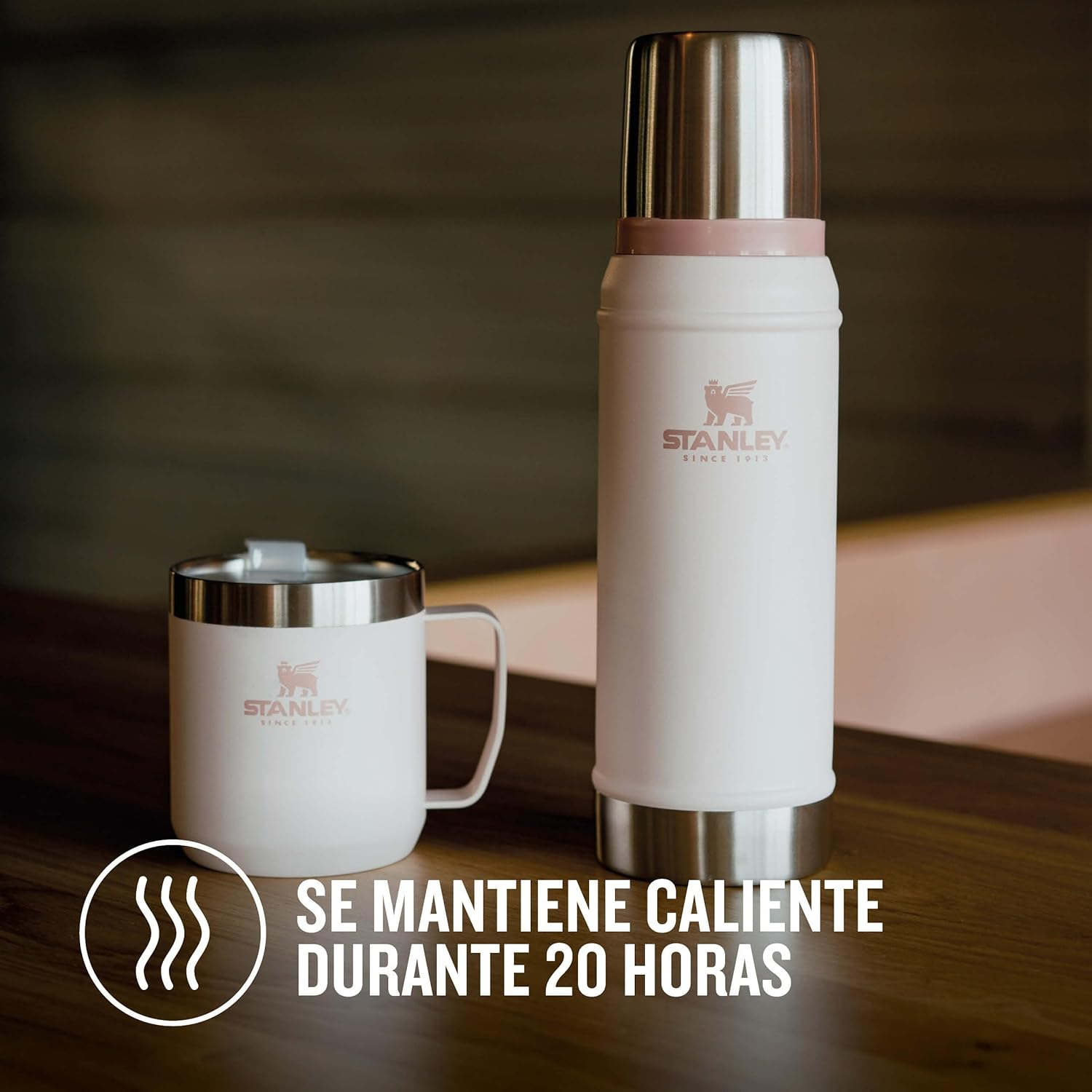 Stanley Classic Legendary Thermos Flask 0.75L - Keeps Hot or Cold for 20 Hours - Bpa-Free Thermal Flask - Stainless Steel Leakproof Coffee Flask - Flask for Hot Drink - Dishwasher Safe - Rose Quartz image number 4