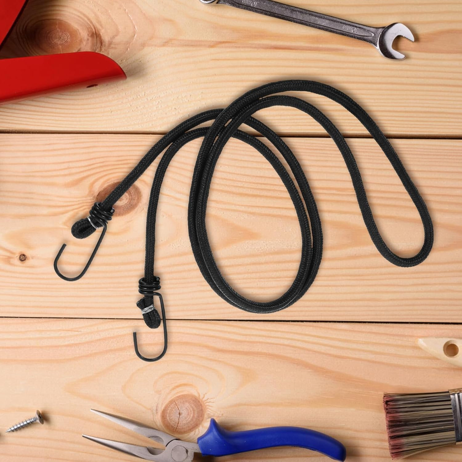 OFFIGAM Heavy Duty Elastic Bicycle Luggage Strap Adjustable Bungee Cord with Hooks for Mountain and Fixed Gear Bikes Secure Elastic Packing Rope for Camping Travel image number 3