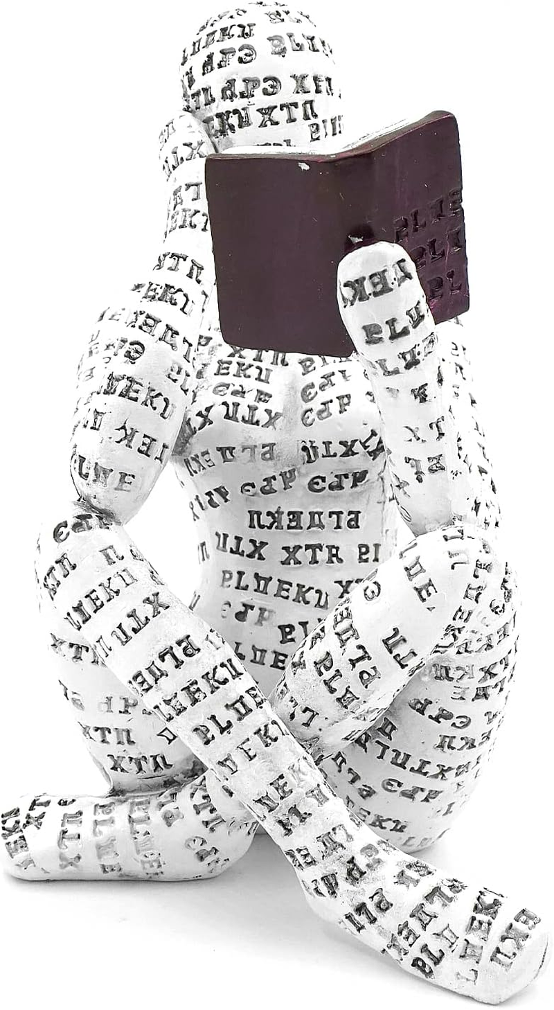 Reading Woman Figurine, Home Decor Pulp Reading Woman Figurine Thinker Statue Aesthetic Sculpture Room Decor Modern Abstract Decoration on Shelf Table Desk for Living Room Office Bedroom image number 1