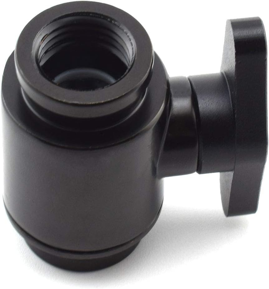 Dracaena.Io G1/4'' Internal Thread Water Cooling Valve, Brass Body Valve with Aluminium Handle, Pumping Fittings for PC, Shut off Valve with Full Water Flow, (Black, 2) image number 1