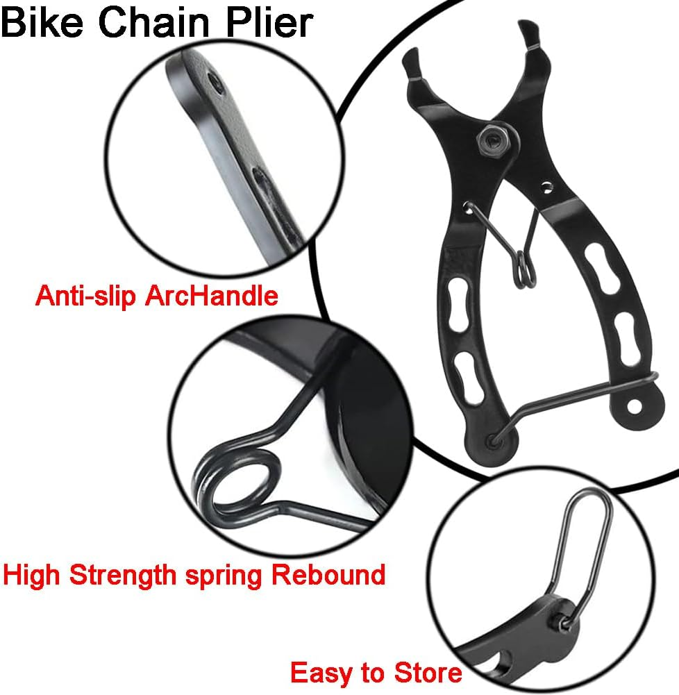 Yakamoz Bicycle Chain Repair Tool Set, 10Pairs Quick Reusable Bike Chain Master Link 10 Speed Chain Joint Connector with Bike Chain Plier for Speed Chains Repair Tool Kit image number 1
