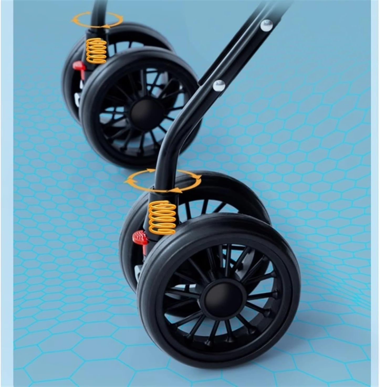 Pet Stroller Dog Stroller Cat Stroller 4 Wheels Dog Stroller Foldable Pet Cat Dog Strollers with Removable Carrier and Storage Basket for Small Medium Dogs Dog Pram Dog Cat(Color:Black) image number 6