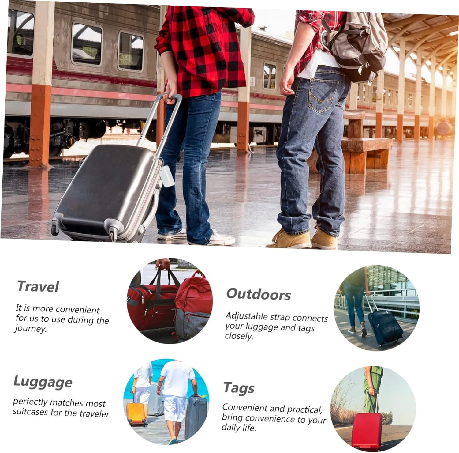 CATIEBYE 6Pcs Suitcase Tag Label Luggage Hanging Tag Luggage Straps for Suitcase