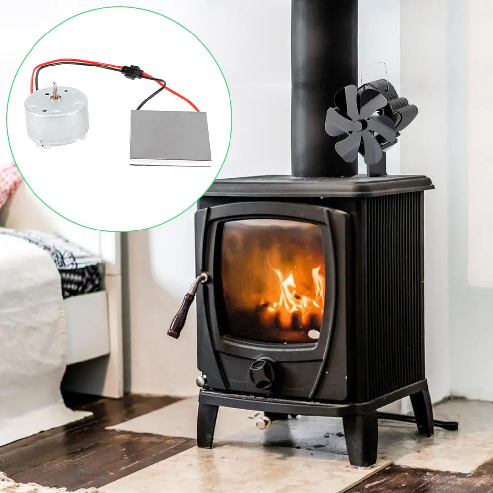 Joyzan Fireplace Fan Accessories Motor, Heat Powered Stove Fan Motor Stable Firm Fireplace Fan Part Professional Electric Generator Motor Set for Wood Log Burner image number 3