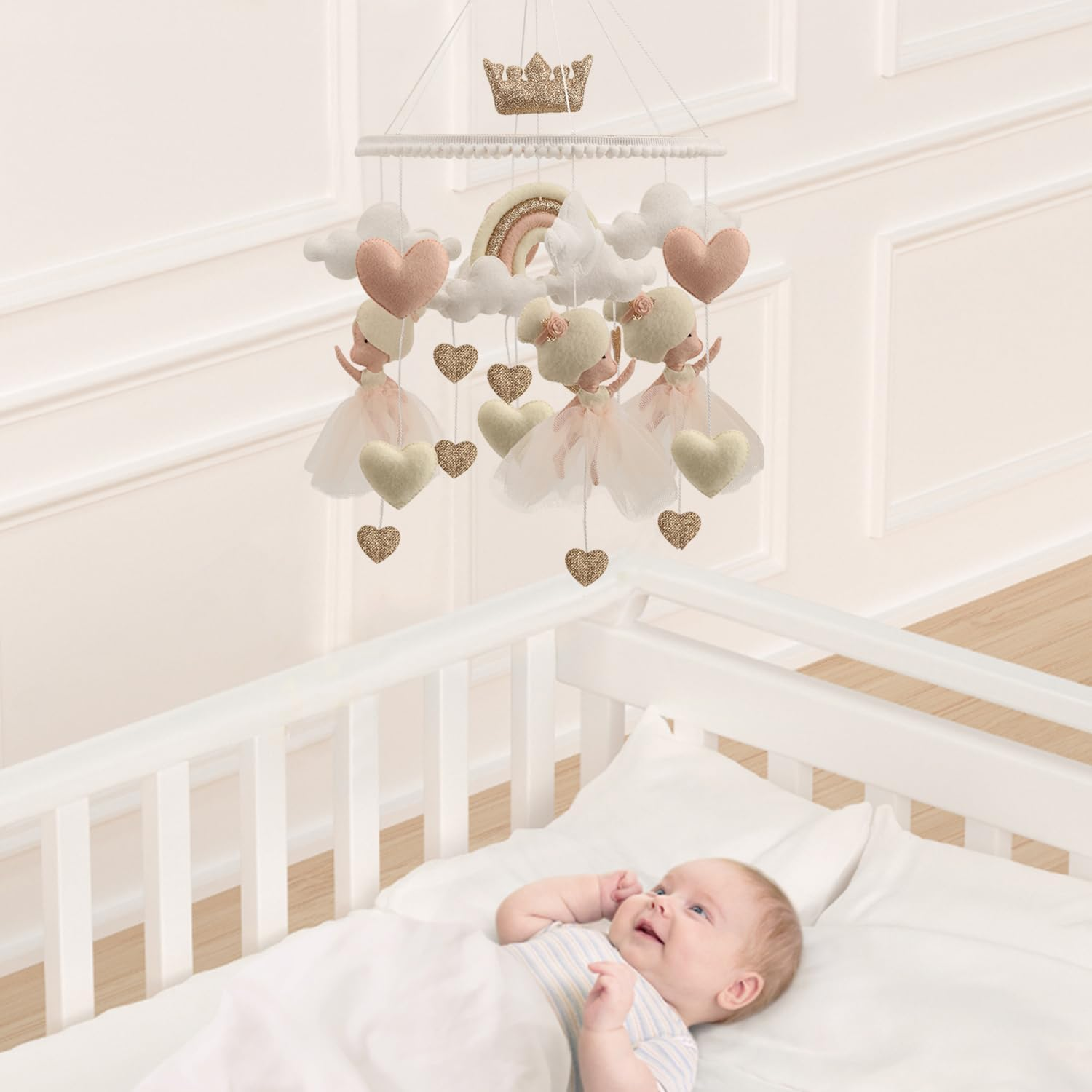 Ballerina Mobile for Baby Girl Ballerina Baby Crib Mobile Ballet Nursery Decor New Born Gift image number 2