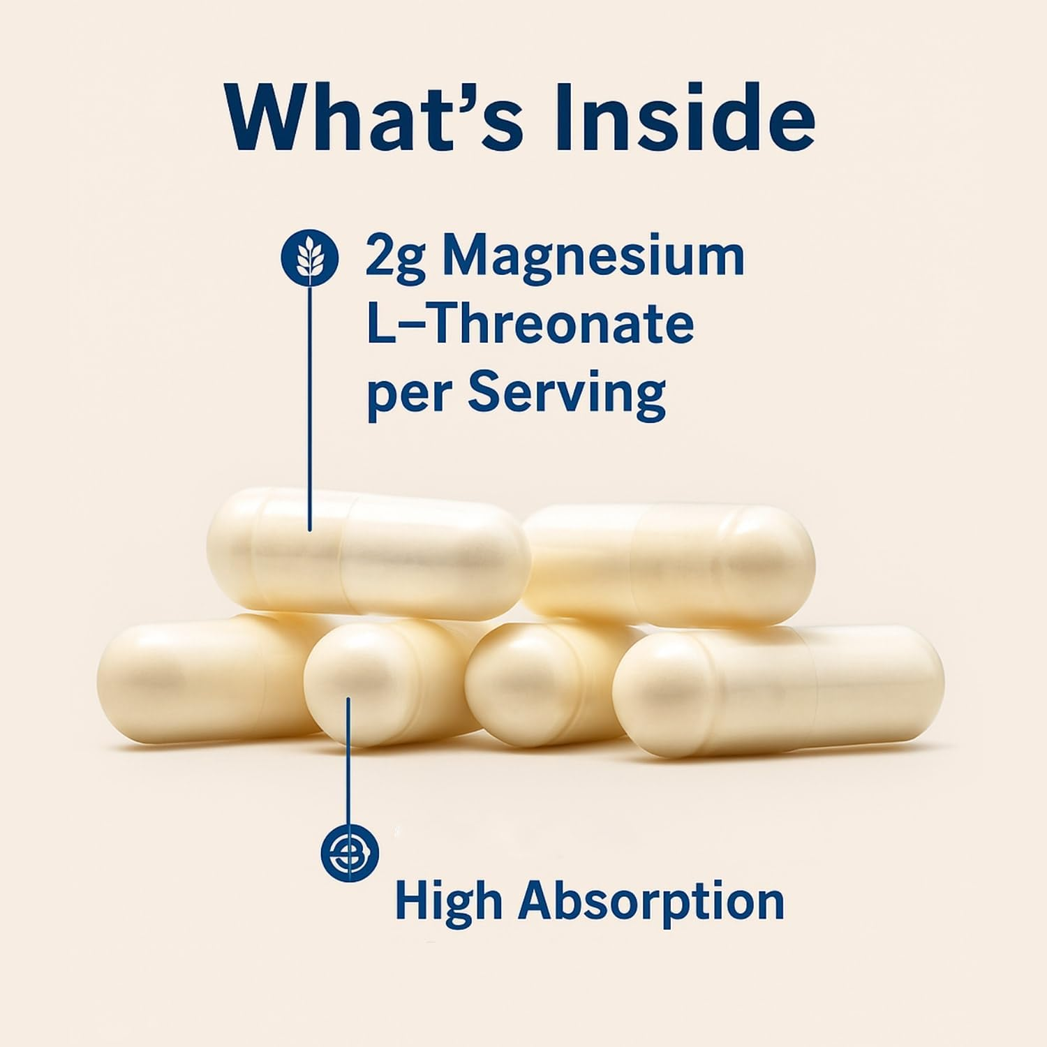 Magnesium L-Threonate 2000Mg | 90 Vegan Capsules | 144Mg Elemental Magnesium per Serving | Non-Gmo & Gluten-Free by Glowbelly