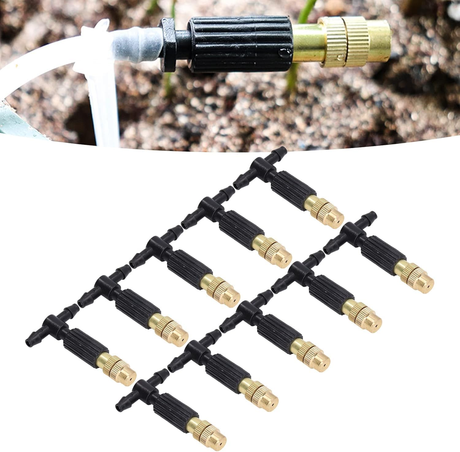Lyfengdeam 10-Pack Removable Atomizing Nozzles for Misting - Easy Installation Spray Heads for Greenhouse & Garden Cultivation image number 2