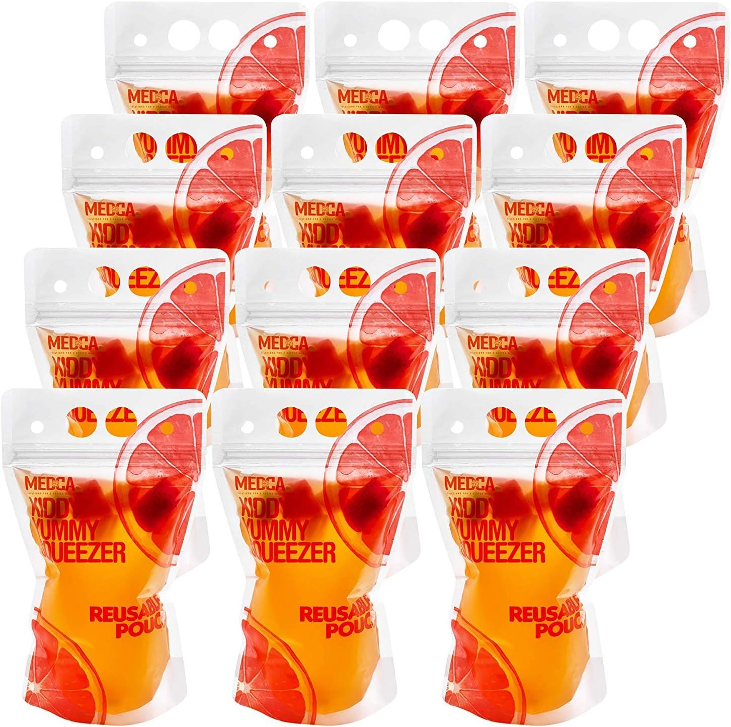 Reusable Drink Pouches - 30 Clear Drink Bags with 30 Straws - Double Zipper Reusable Smoothie Pouches Juice, Clear Zipper Pouch Storage Bags, Leak-Free and BPA Free image number 2