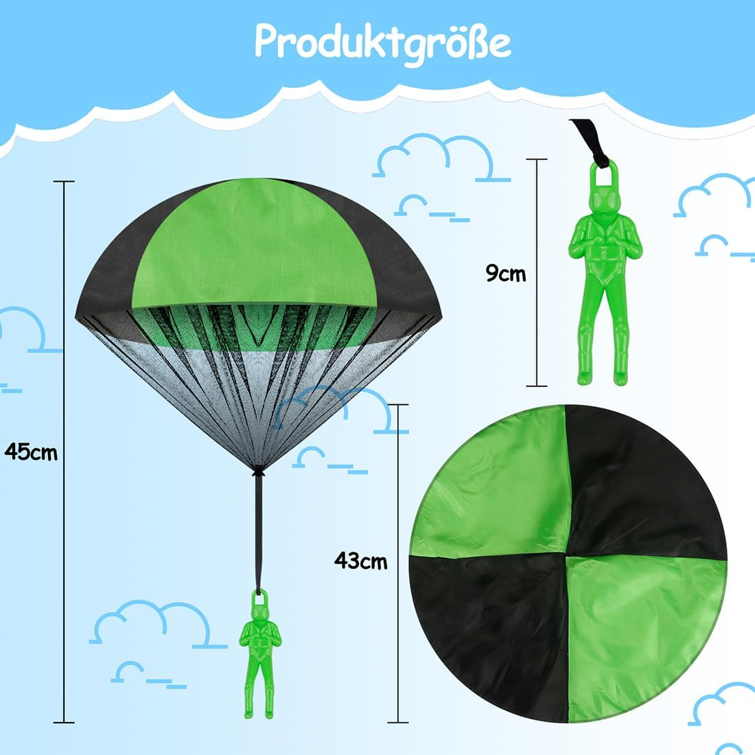 Children'S Parachute Toy, Pack of 10 Parachute Toy, Hand Throw, Army Men Parachute Toy, Exciting Outdoor Flight Toy for Children and Adults, Airland Heroes image number 5