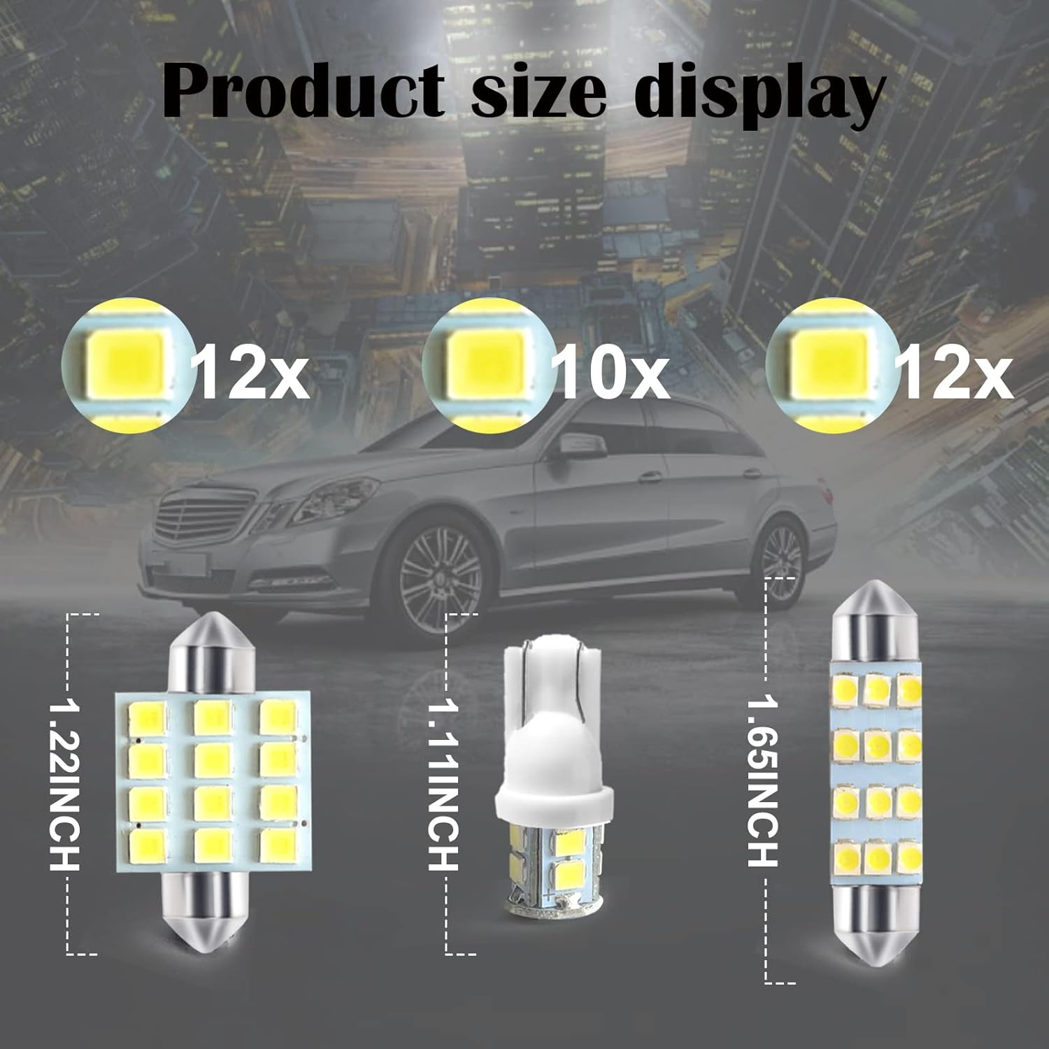 Stymart 24 PCS Interior Car Lights, Dome Light Car Bulb Kit Set T10 31Mm 41Mm LED Interior Replacement Bulbs for Car Interior Lights Dome Lights Plate Lights Map Lights Door Lights License image number 6