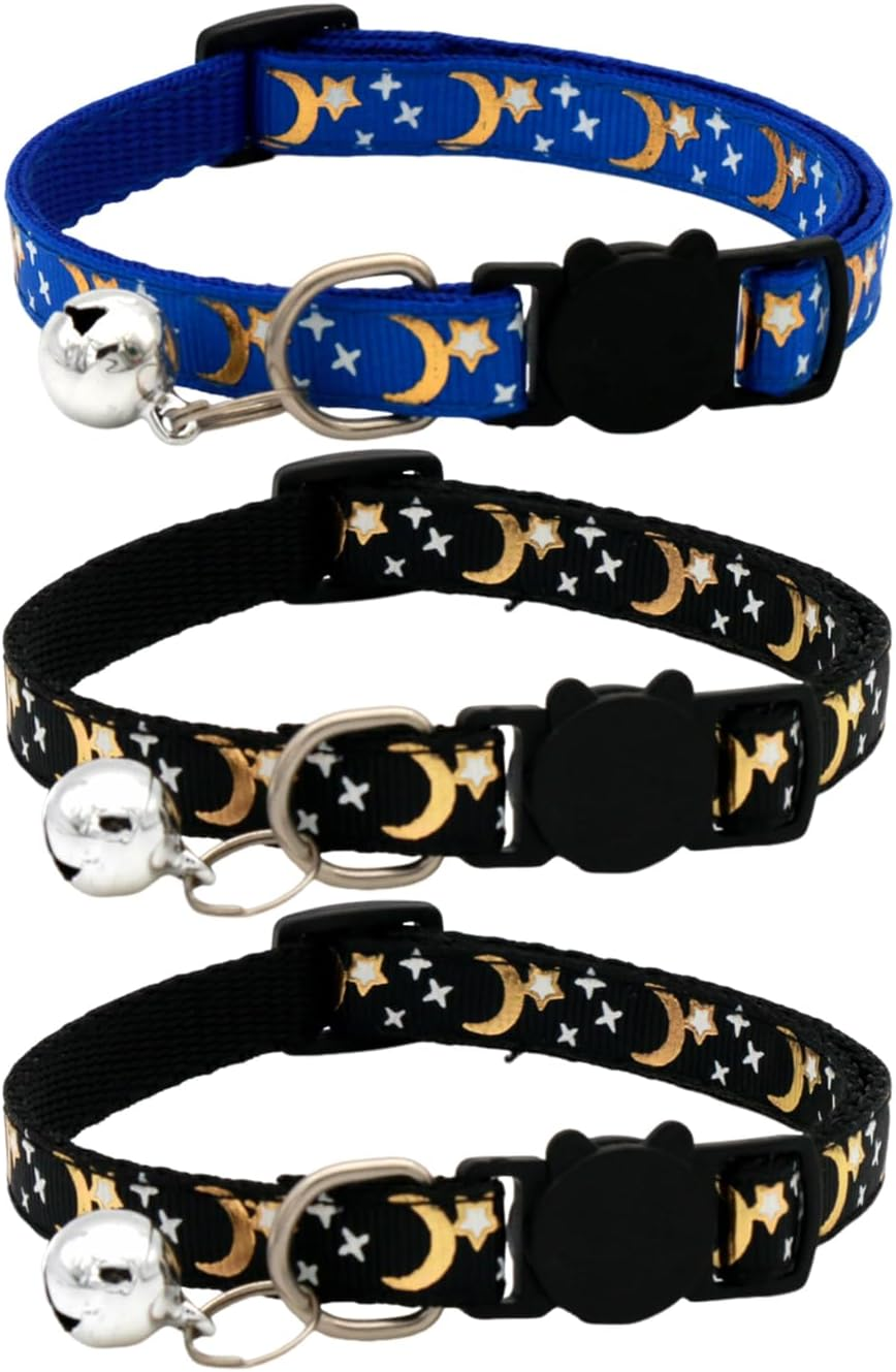 HDGSAFD 3 Xingyue Cat Collars, Comfortable Reflective Safety Buckle Collars, Accessories for Pet Bells, Suitable for Daily Walks and Trips with Pets image number 4