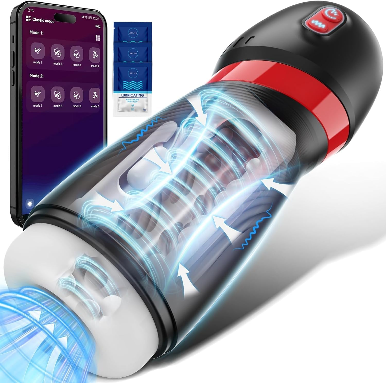 Automatic Masturbator, Sucking Masturbators Penis Pump with 9 Suction & 10 Vibrating & Heating Mens Male Sex Toys, Hands Free Pocket Pussy Male Stroker, Adult Sex Toys for Men Penis Pumps (APP Black) image number 5