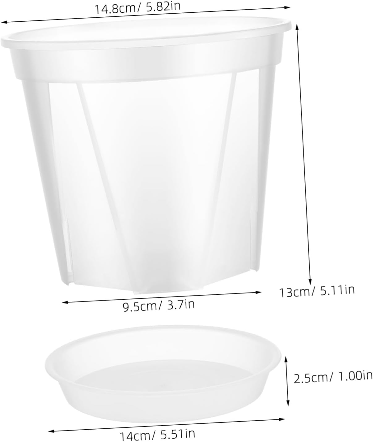 PHENOFICE 4Pcs Breathable Orchid Flower Pots with Drainage Trays 0.3 Gallon Plastic Nursery Planters for Indoor and Outdoor Plants Gardening image number 4