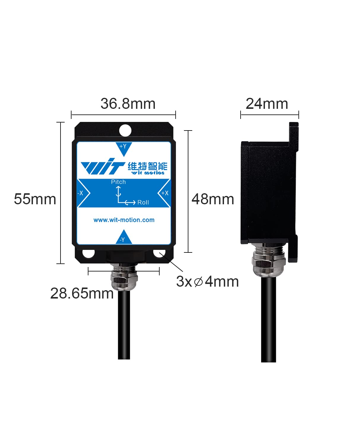 [Industrial-Grade Accelerometer+Inclinometer] HWT901B-TTL MPU9250 9-Axis Gyroscope+Angle(Xy 0.05&deg; Accuracy)+Digital Compass+Air Pressure+Altitude, RM3100 Magnetometer Compensation and Kalman Filtering image number 1
