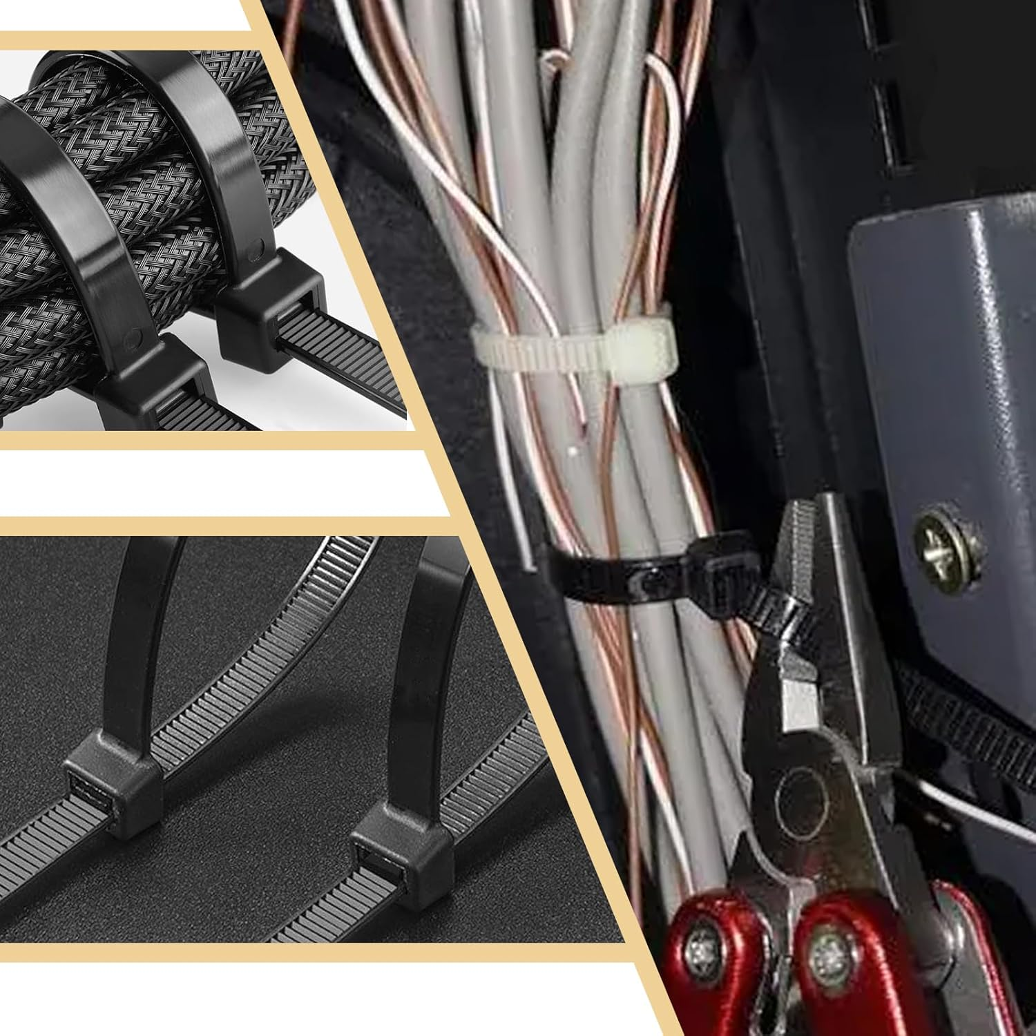 120Pcs Universal Nylon Push Mount Cable Zip Tie, Nylon Self Locking Cable Strap Compatible with Cars Boat Trailer Polaris UTV Side by Side Jeep Wrangler Engine Bay Wire Harness Restraint Ties