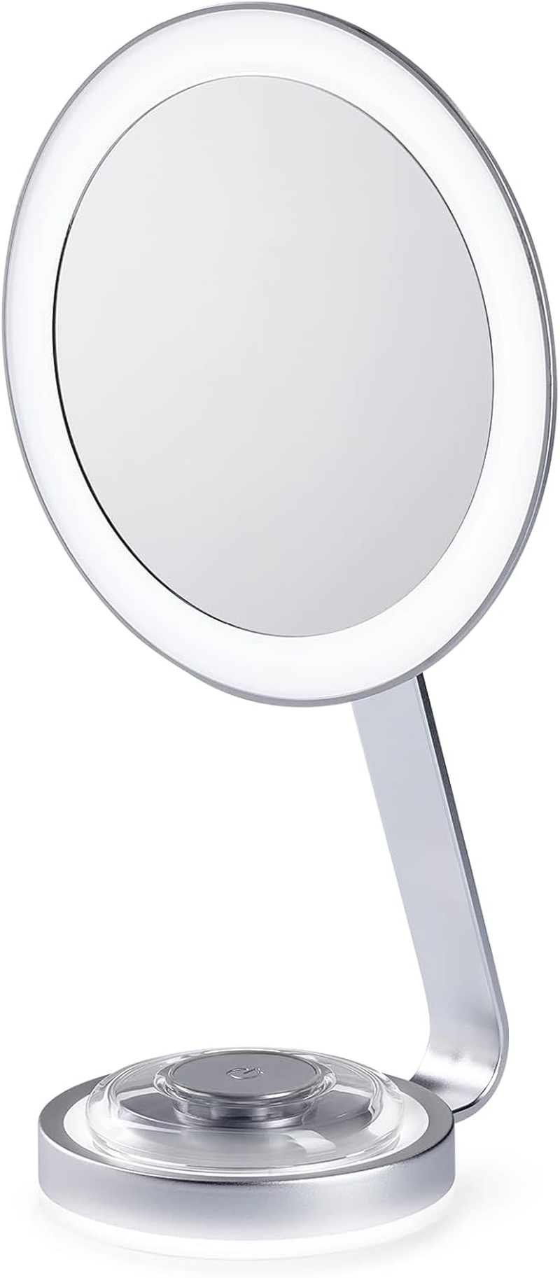 Conair Illuminations LED Lighted Vanity Mirror &ndash; Silver, 3 Light Settings with Night Light, 10X Removable Spot Mirror, Adjustable Multi-Angle Design image number 4