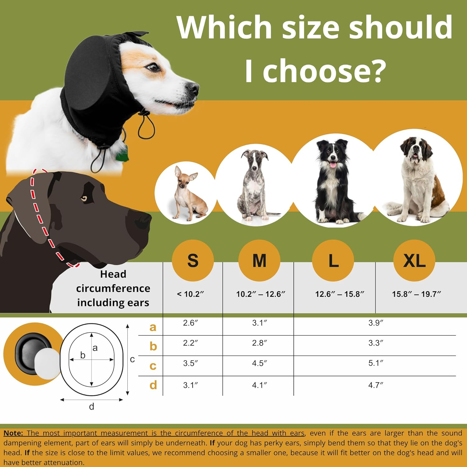 Dog Ear Muffs Noise Protection 32Db NRR, Safe Dogs Ears Noise Cancelling Headphones for Hearing Protection from Airplane, Fireworks, Travel, Thunder (S, Black) image number 5