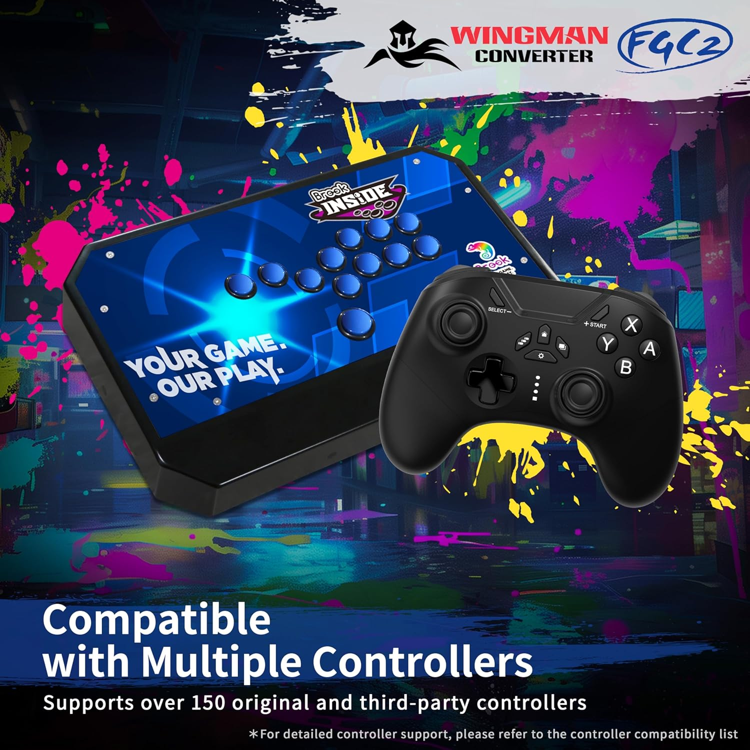 Brook Wingman FGC2 Converter&ndash; Arcade Joystick Adapter for PS5 & PC, Supports All PS5 Games image number 5
