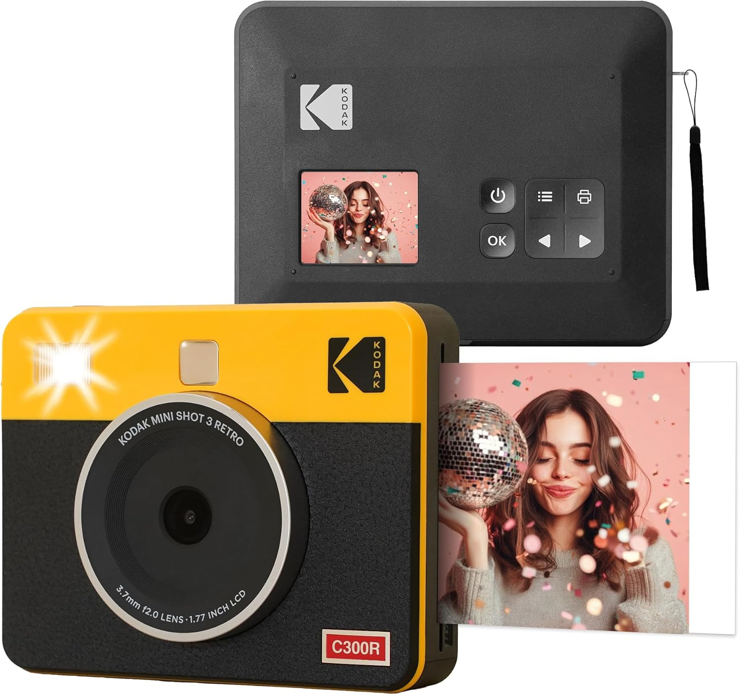 Kodak Mini Shot 3 Retro Instant Camera with Cartridge Bundle, White