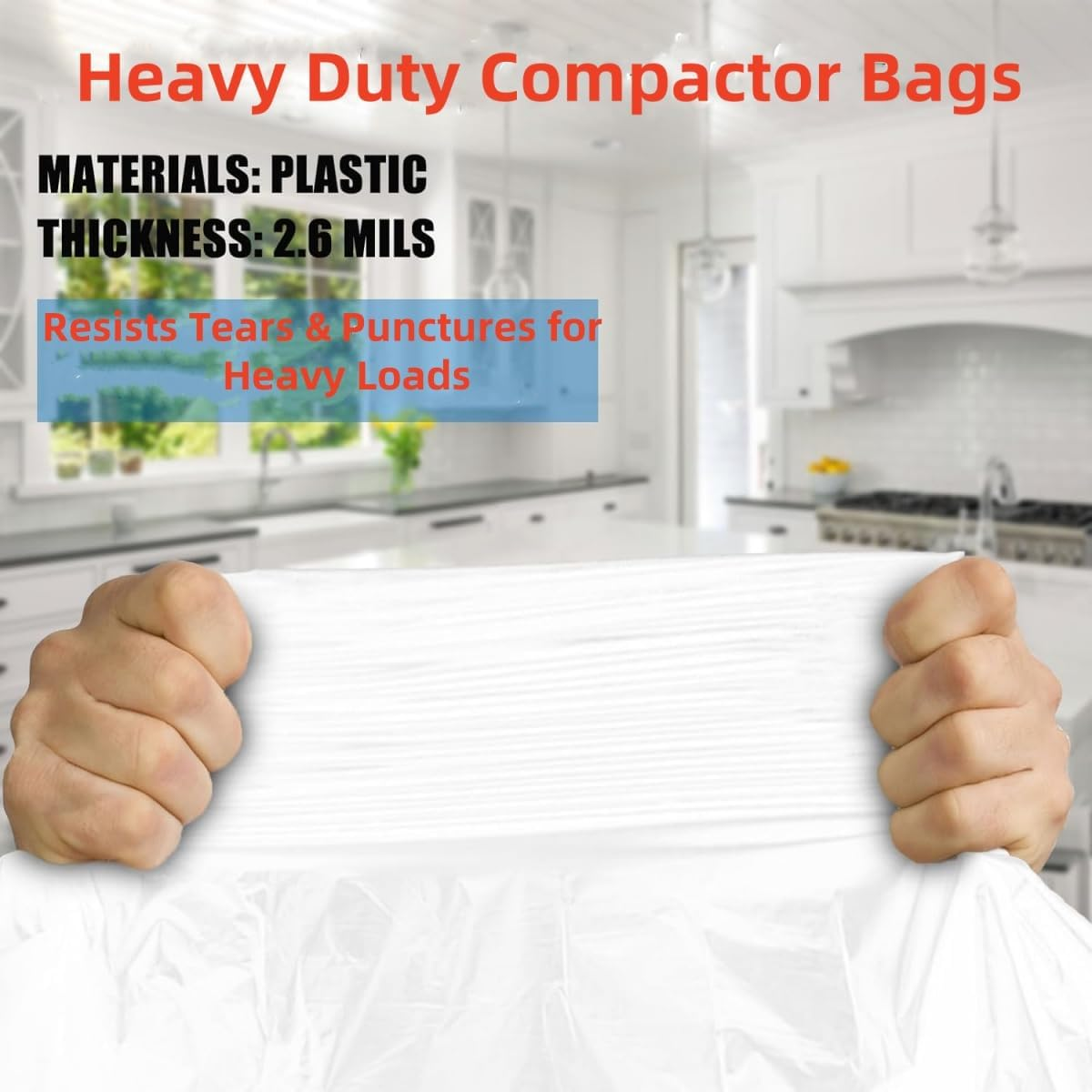 20Pcs 15 Inch Universal Compressible Trash Bags,Fits 15 Inch Rectangular Drawer Compactors, Space-Saving Compressed for Small Spaces/Rv/Camping (Ties Included, White) image number 5