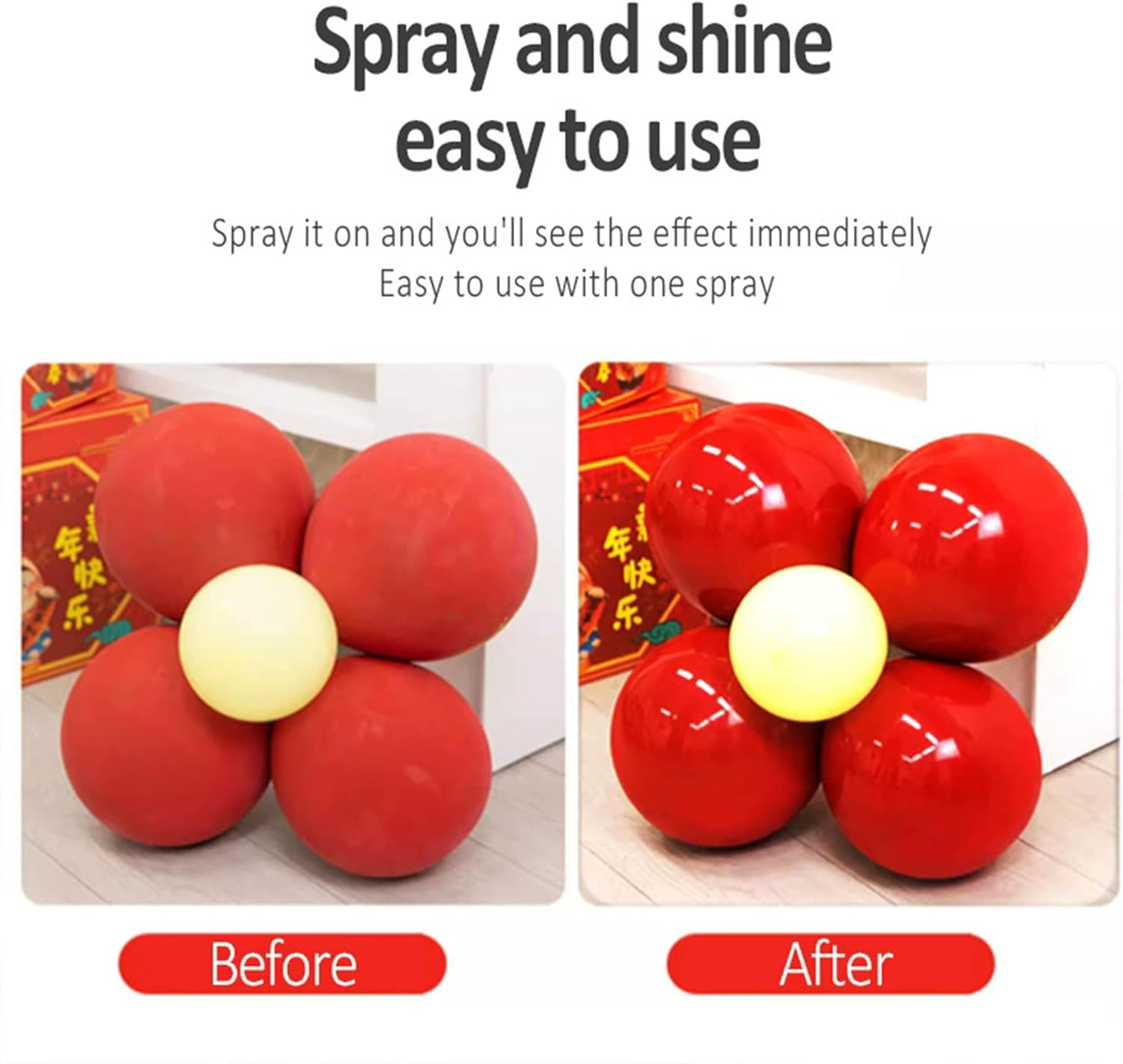 Balloon Shine Spray 450Ml &ndash; High-Gloss Spray for Latex, Helium & Foil Balloons | Waterproof, No Towels Needed, Smudge-Free Formula | Mega Shine Balloon Spray for Party Decorations & Events image number 2