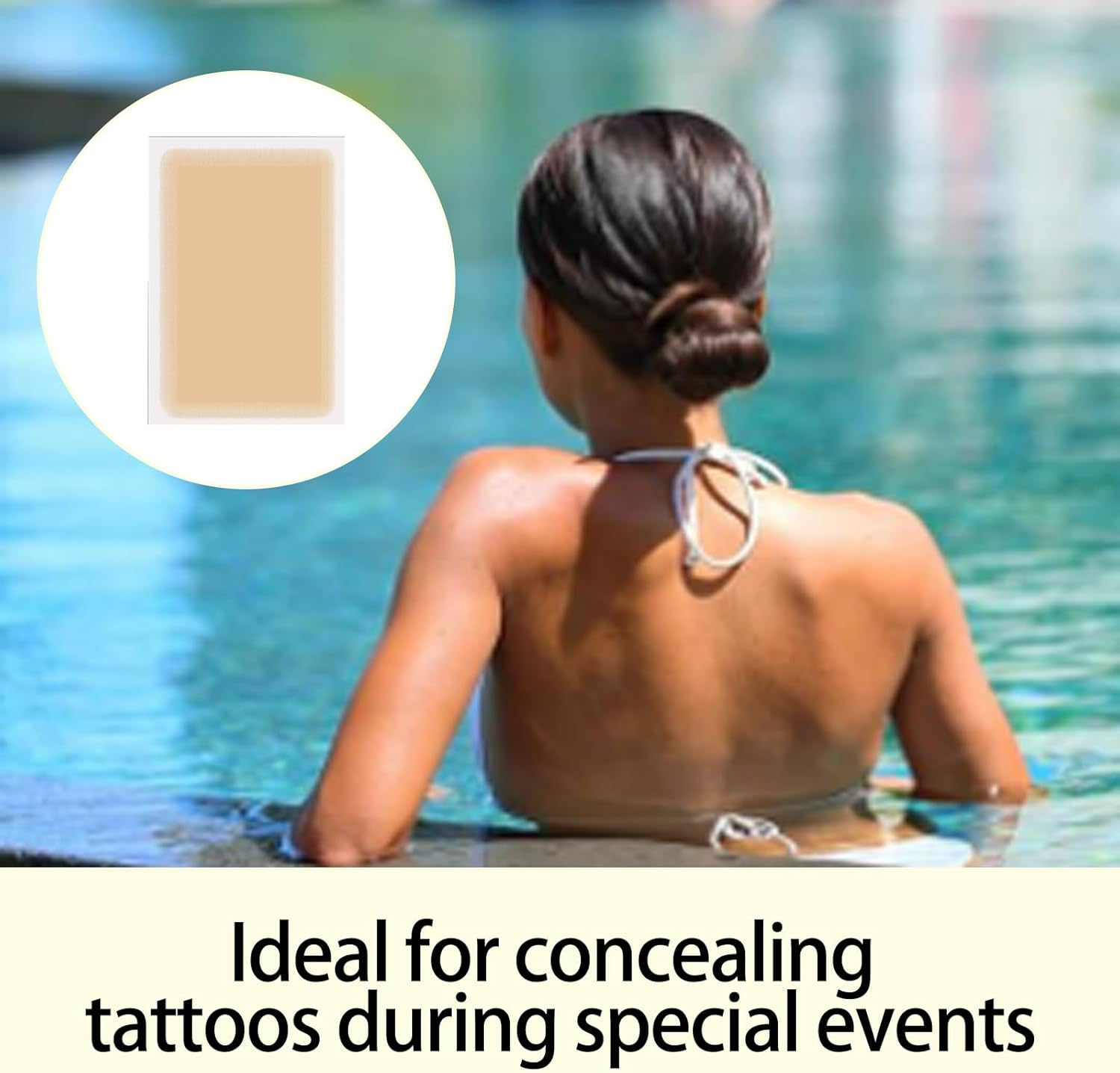 ONBPIY 8PCS Tattoo Cover up Patch Light Natural Looking Cover up Tattoos and Scar Invisible Waterproof Body Concealer Makeup Sticker 8.5X13Cm image number 2