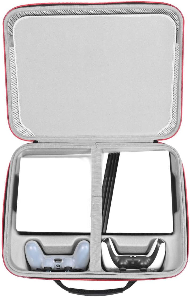 RLSOCO Case for Playstation 5 Pro, Travel Hard Shell Carrying Case, Holds PS5 Pro Console X1, Controller X2, Charger X1, Portable Screen X1, Game Discs and More - with Shoulder Strap (Case Only) image number 6