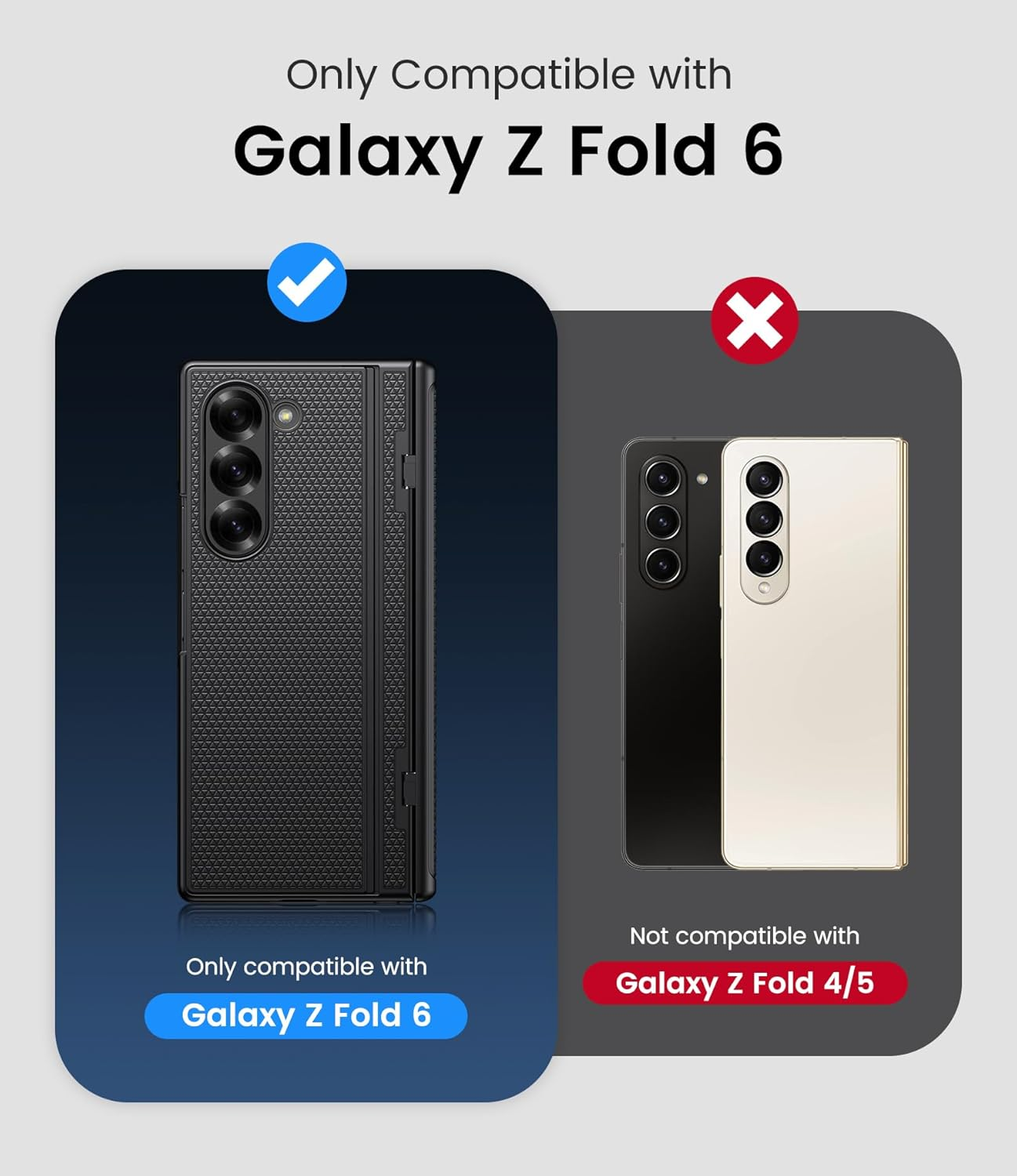 SIXBOX for Samsung Galaxy Z Fold 6 Case Slim with Stand, Tempered Screen Protector & Hinge Protection & Slim Thin, 360&deg; Full Body Rugged Hard Protective Phone Case for Galaxy Z Fold 6 5G 2024, Black - Black image number 6