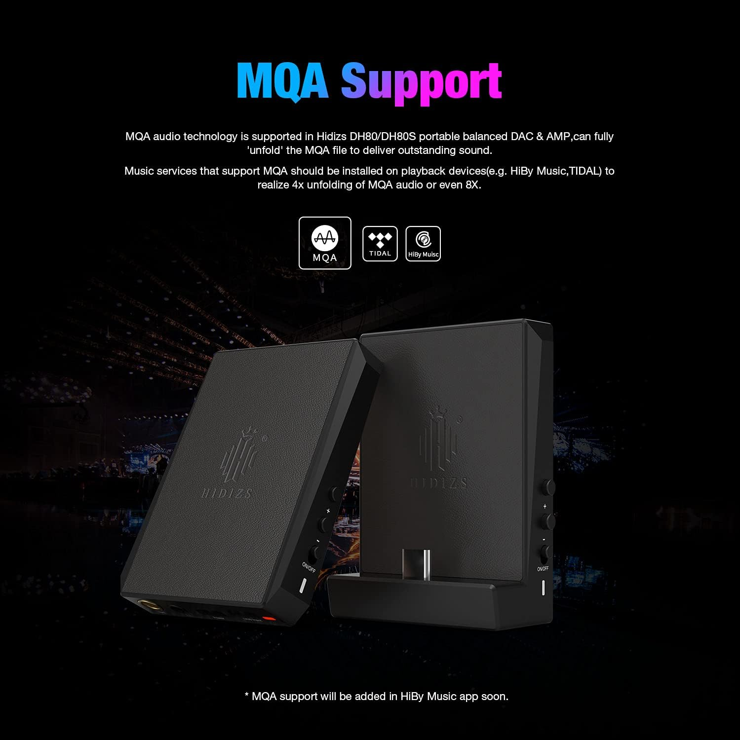 Hidizs DH80S Protable Hifi DAC/AMP ES9281C 32Bit/384Khz DSD64/128 Headphone Amplifiers with USB to SE3.5MM and BAL4.4MM Dual Headphones Outputs for Smartphones/Pc/Laptop/Hi Res Music Player image number 3