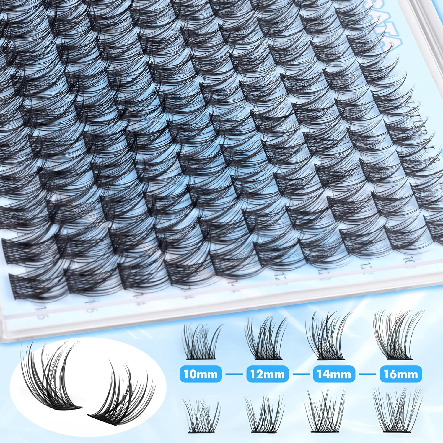 PHKERATA Natural Eyelash Clusters Wispy Clusters 110 Pieces Eyelash Extensions Cluster C Curl Individual Lashes 10-16Mm Mix Length Natural Look Lashes Clusters with Thin Band for Eyelashes Assorted image number 2