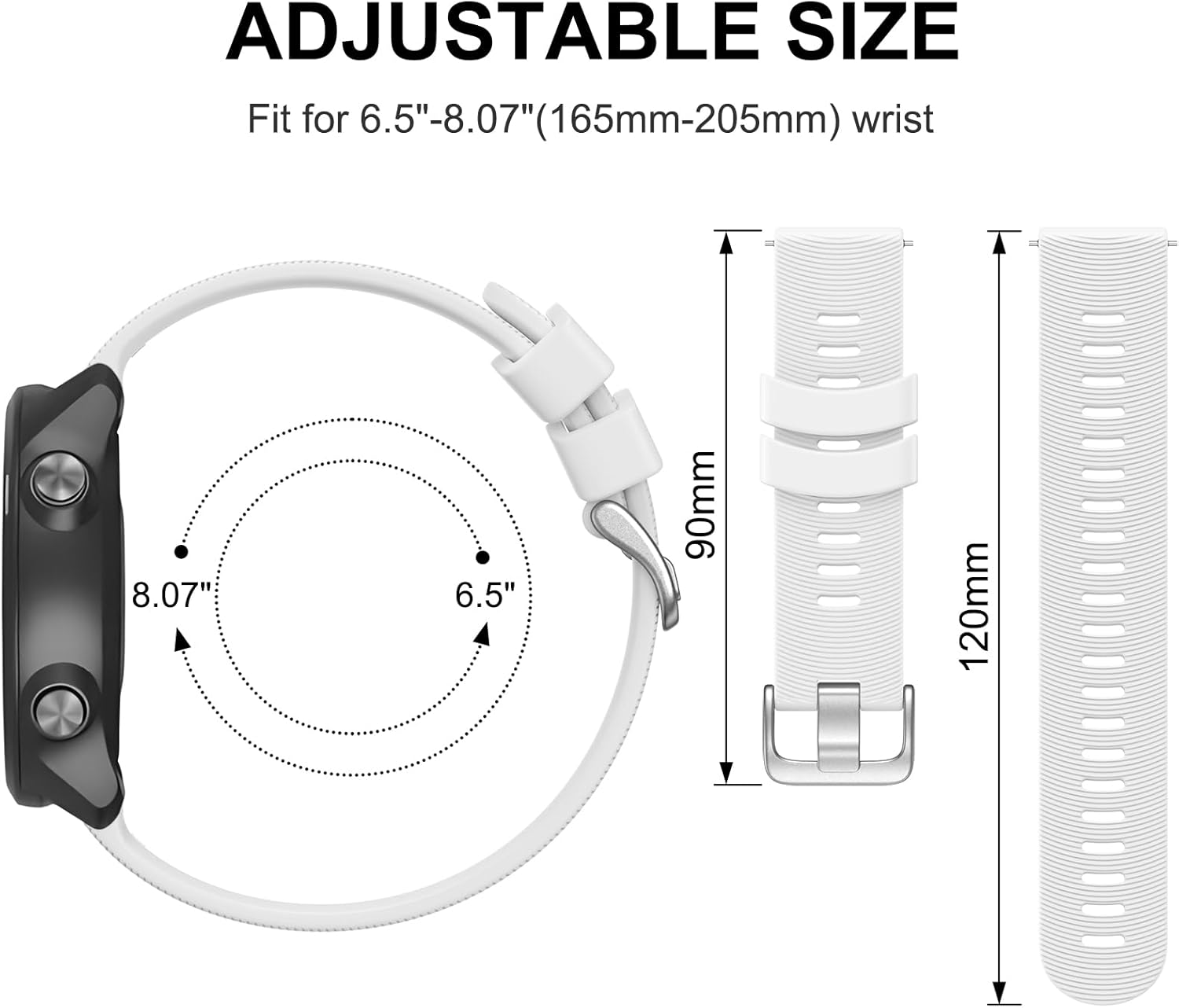 3 Pack Sport Bands for Garmin Vivoactive 5 Bands/Vivoactive 3 Bands, 20Mm Soft Silicone Wristband Straps for Garmin Forerunner 245/245 Music Band image number 4