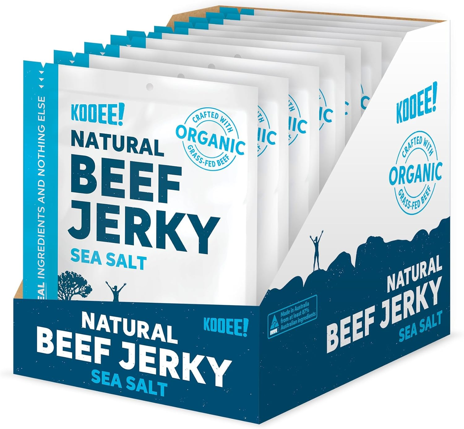 KOOEE! Grass-Fed Beef Jerky Classic Sea Salt, 10 Count, Classic Sea Salt