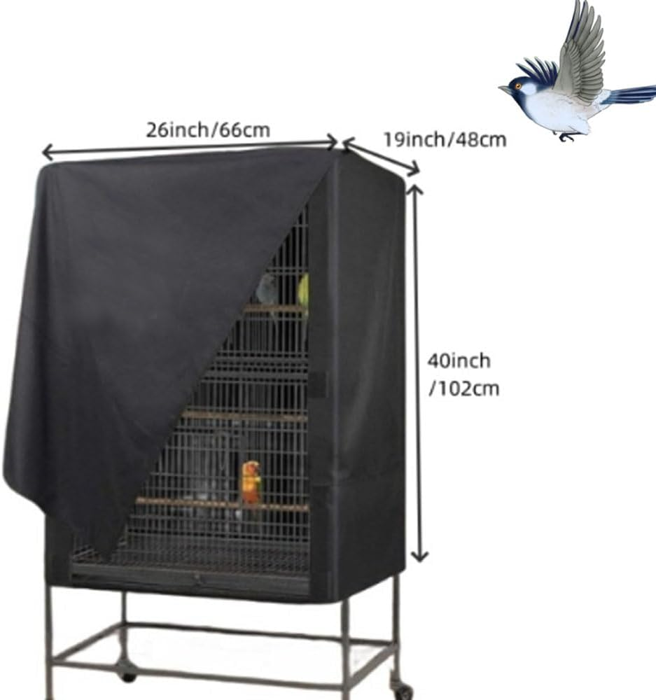 Armastuse Large Bird Cage Cover, Bird Parrot Cage Cover Waterproof Sun Uv Birds Parrots Cages Covers Night Parrot Birdcage Protector Covers (66 * 48 * 102Cm) image number 3