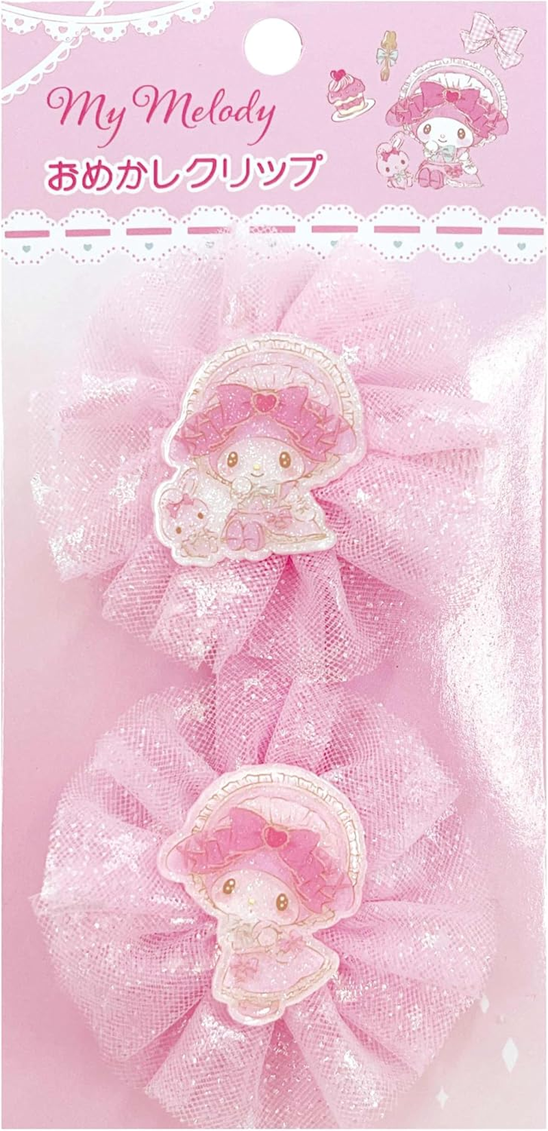 Unic Sanrio Character Dressing up Clip My Melody Approx. W 2.4 X H 2.4 X D 0.6 Inches (60 X 60 X 15 Mm) SR-0101MM image number 2