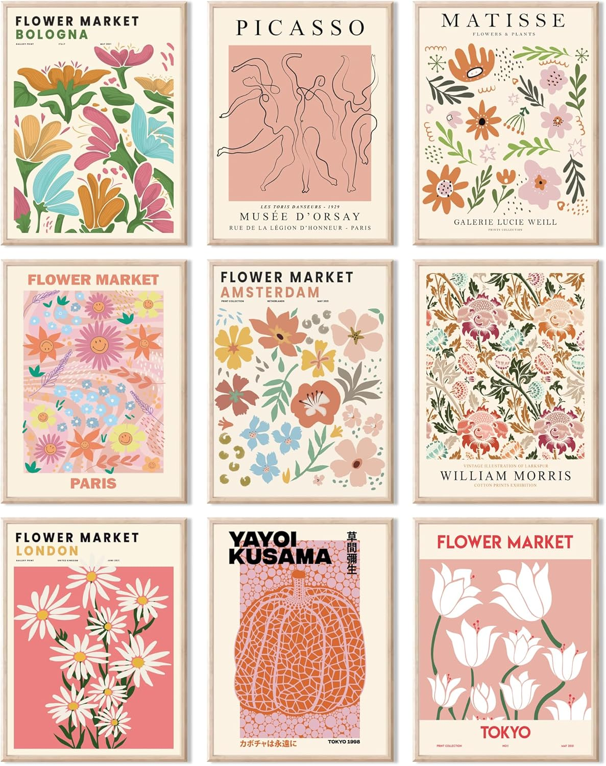 RETRART Claude Monet Wall Art Prints Aesthetic Posters for Room Decor Set of 6 Water Lilies Posters - Vintage Famous Art Canvas Prints - 8X10In Unframed