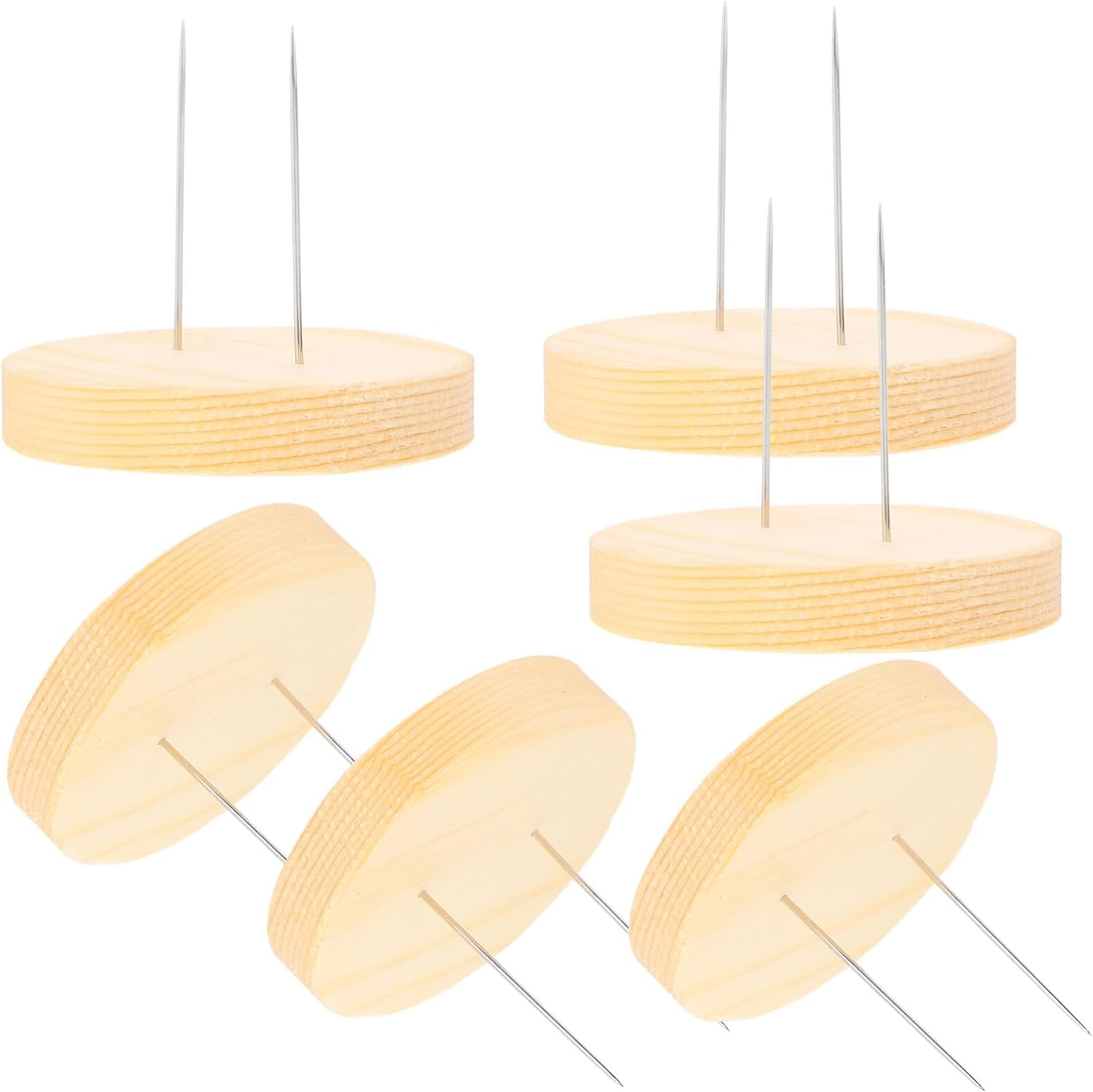 6Pcs Doll Stand Felting Doll Display Holder with Wooden Base Crochet Doll Stand Needle Display Rack Double Steel Needle Rag Doll Holder for Doll Accessories Support Bracket/53 image number 4