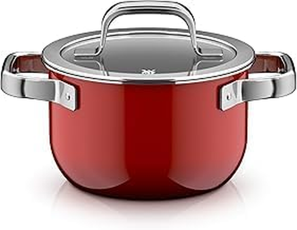 WMF Fusiontec Mineral Pro 0519535290 Cooking Pot with Lid, 16 Cm, Scratch-Resistant Material, Small Induction Saucepan, Suitable for All Types of Cookers, Made in Germany, Passion Red