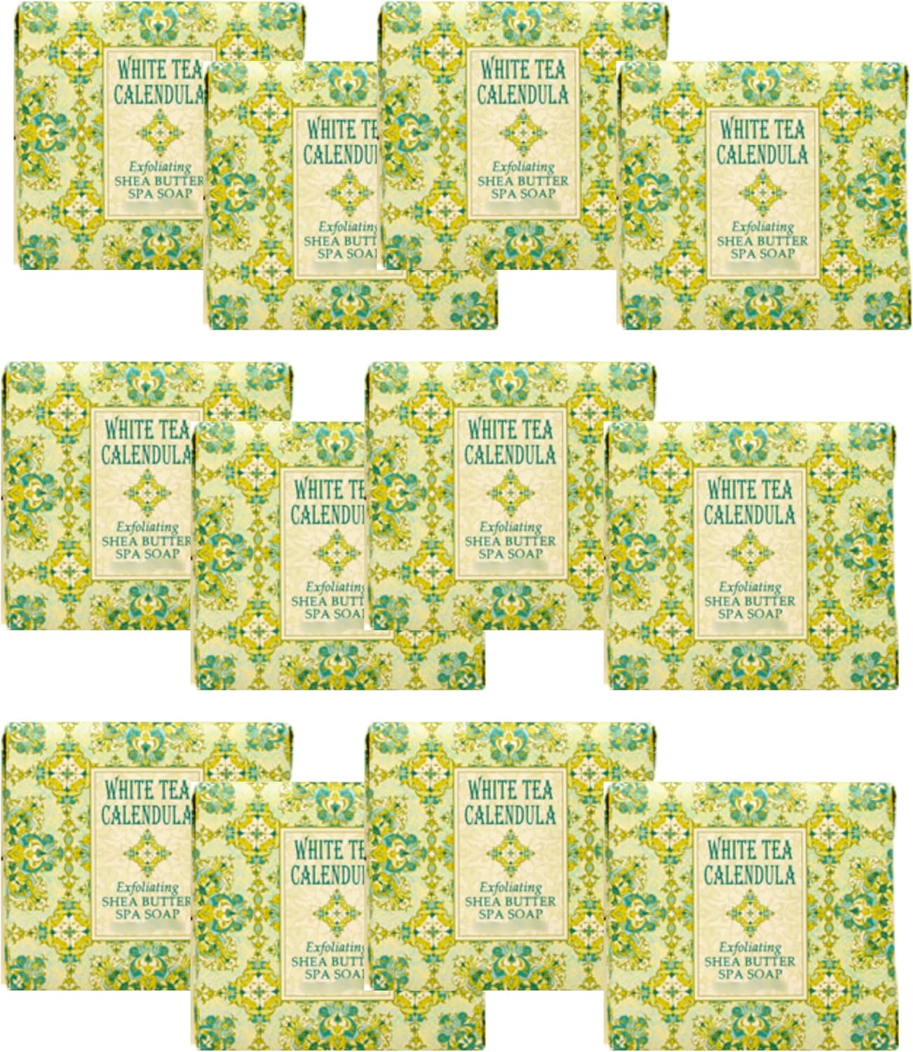Greenwich Bay Mini Botanical Soap Bars 12 Pack &ndash; 1.9 Oz Each &ndash; Scented Guest Soaps for Airbnb, Spa, Hotel, Salon, or Bath &ndash; Individually Wrapped Elegant Travel Size Bars White Tea Calendula image number 2