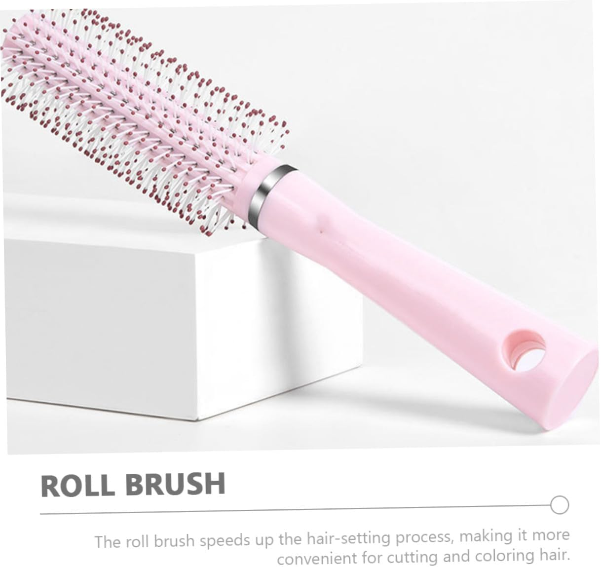 Beaupretty round Styling Brush for Blow Drying with Gentle Scalp Friendly Mini Teeth Curling and Lifting Hair Roller for Women Compact Travel Hairbrush for Fast Hair Setting and Detangling