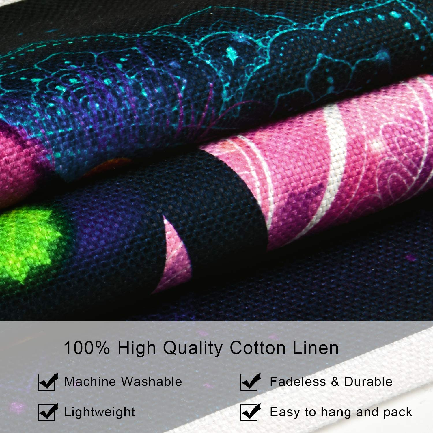 Livole Pack of 2 Chakra Trippy Yoga Meditation Tapestry - Lotus Hippie Wall Hanging for Room (13.8 X 19.7 Inches) image number 2