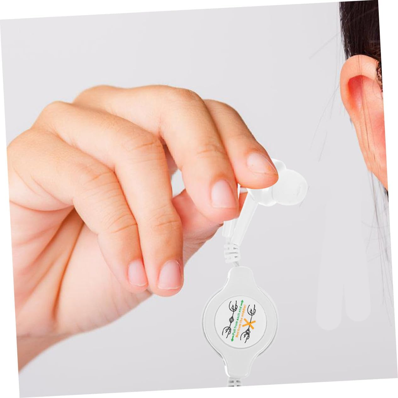 2Pcs Retractable Wire Earphones In-Ear Headphones Portable Comfortable Earbuds with Adjustable Length Noise-Canceling Design for Mp3 Players White image number 6