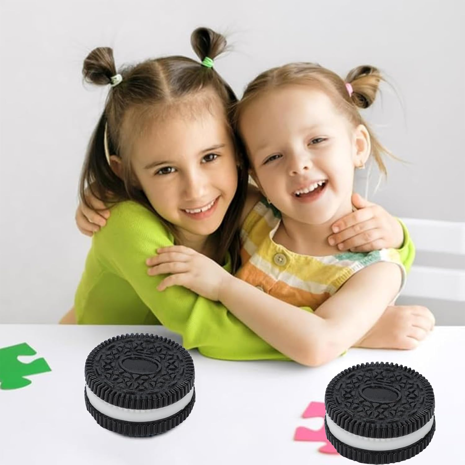 Pack of 2 Stress Relief Toys, Taba Squishy, Squishy Toy, Biscuit Stress Relief Toy, Anti-Stress Toy, for Concentration, Squishy Toy, Anxiety Relief with Balls, Funny (Black) image number 2