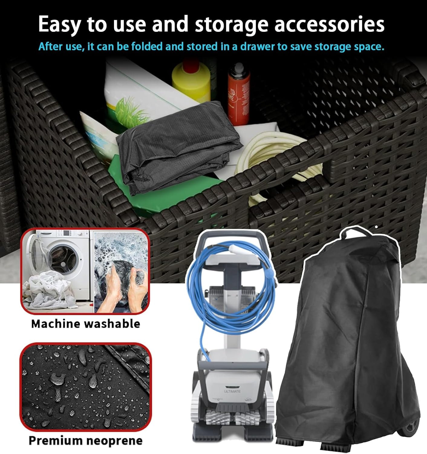 Replacement for Dolphin Pool Vacuum Cleaner Pool Caddy Cover Fit Universal Classic Caddy Upper Protection Cover 9991794-R1 1Pcs