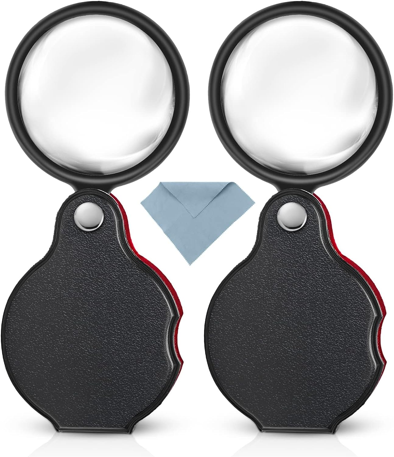 Magnifying Glass, 2 Pcs 8&times; Pocket Magnifying Glass with Rotating Protective, Pocket Magnifier for Reading, Books, Jewelry (50Mm/2Inch) image number 6