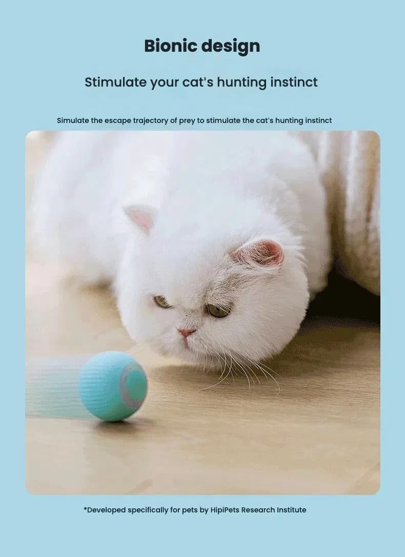 Interactive Smart Roller Cat Toy with Intelligent Obstacle Avoidance, USB Rechargeable Puzzle Ball with LED Lights, Quiet and Durable Design for Indoor Play (Pink) image number 1