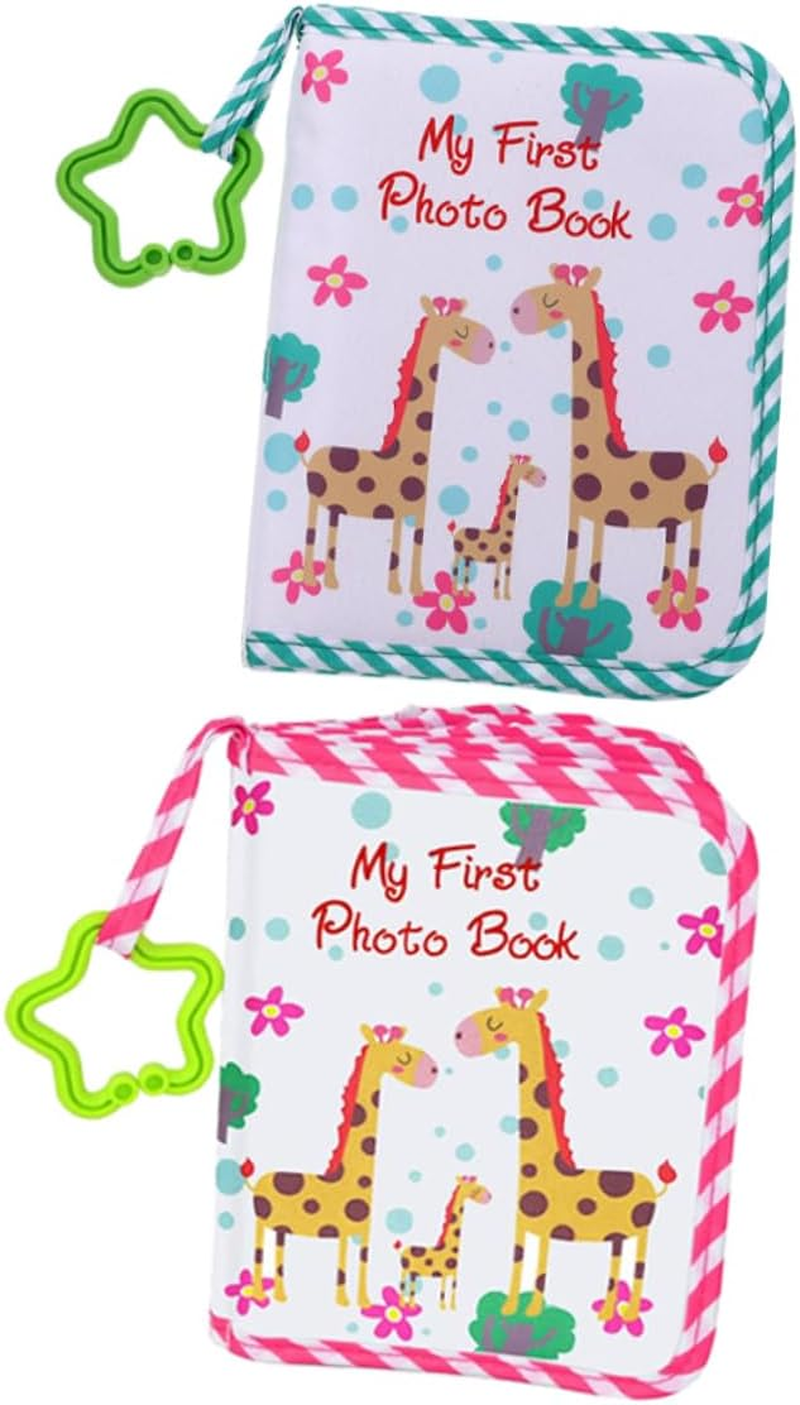 Kisangel 2Pcs Baby Photo Album: First Year Memory Album for Newborns Holds 17 4X6 Inch Photos - Soft Cloth Baby Memory Keepsake Toddler Picture Book image number 1