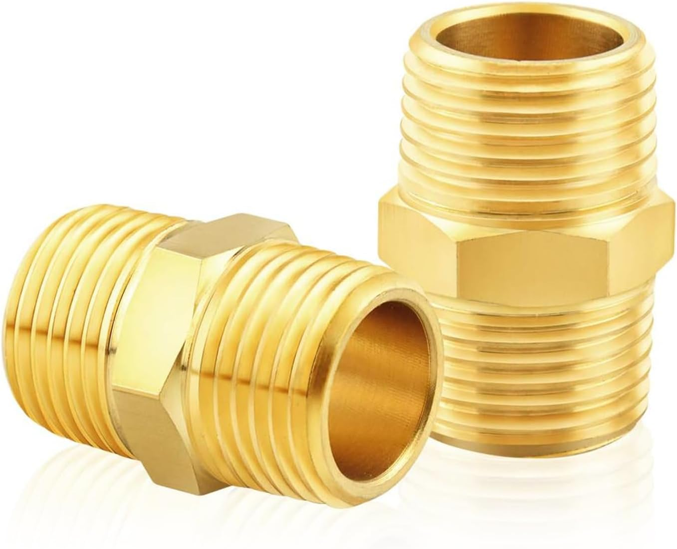 TAILONZ PNEUMATIC 3/4" BSP Male Pipe Hex Nipple, Brass Pipe Fitting（5Pcs） image number 6