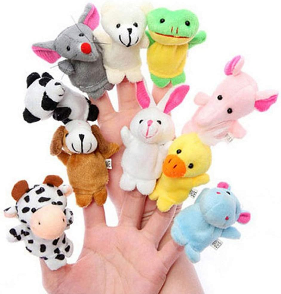 Totority Soft Plush Finger Puppets Set People Finger Puppets for Imaginative Play Cartoon Animal Hand Puppet Party Favor Supplies Basket Stuffers 16Pcs Storytelling Teaching Role Play Random Style
